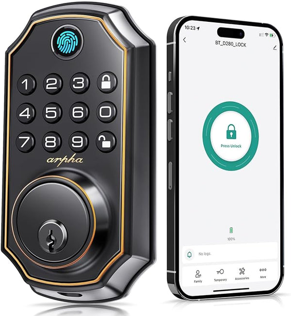 Arpha Fingerprint Door Lock with APP Control: 5-in-1 Biometric Smart Lock