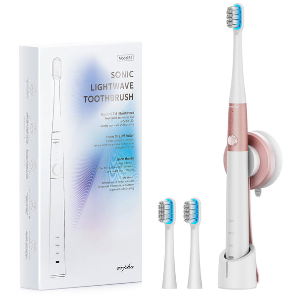 ARPHA Electric Toothbrush for Adults, Ultrasonic Electric Toothbrushes with 45000 VPM Deep Clean, Wireless Fast Charge， Smart Timer, 1 Charge for 60 Days