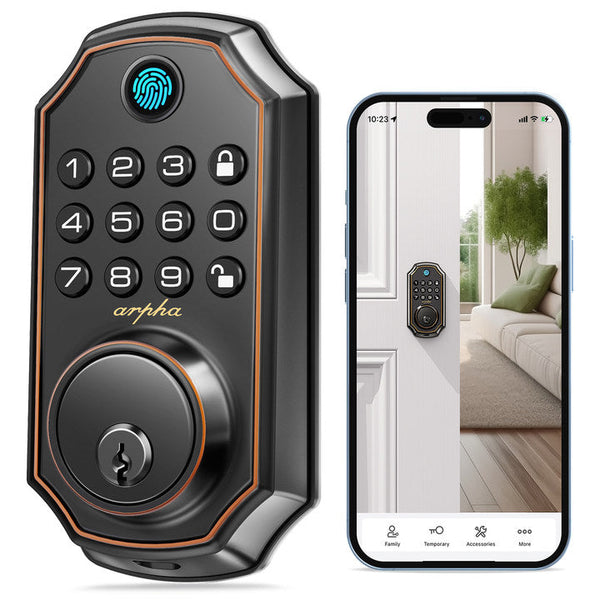 Arpha Fingerprint Door Lock with APP Control Bluetooth Keyless Entry Deadbolt